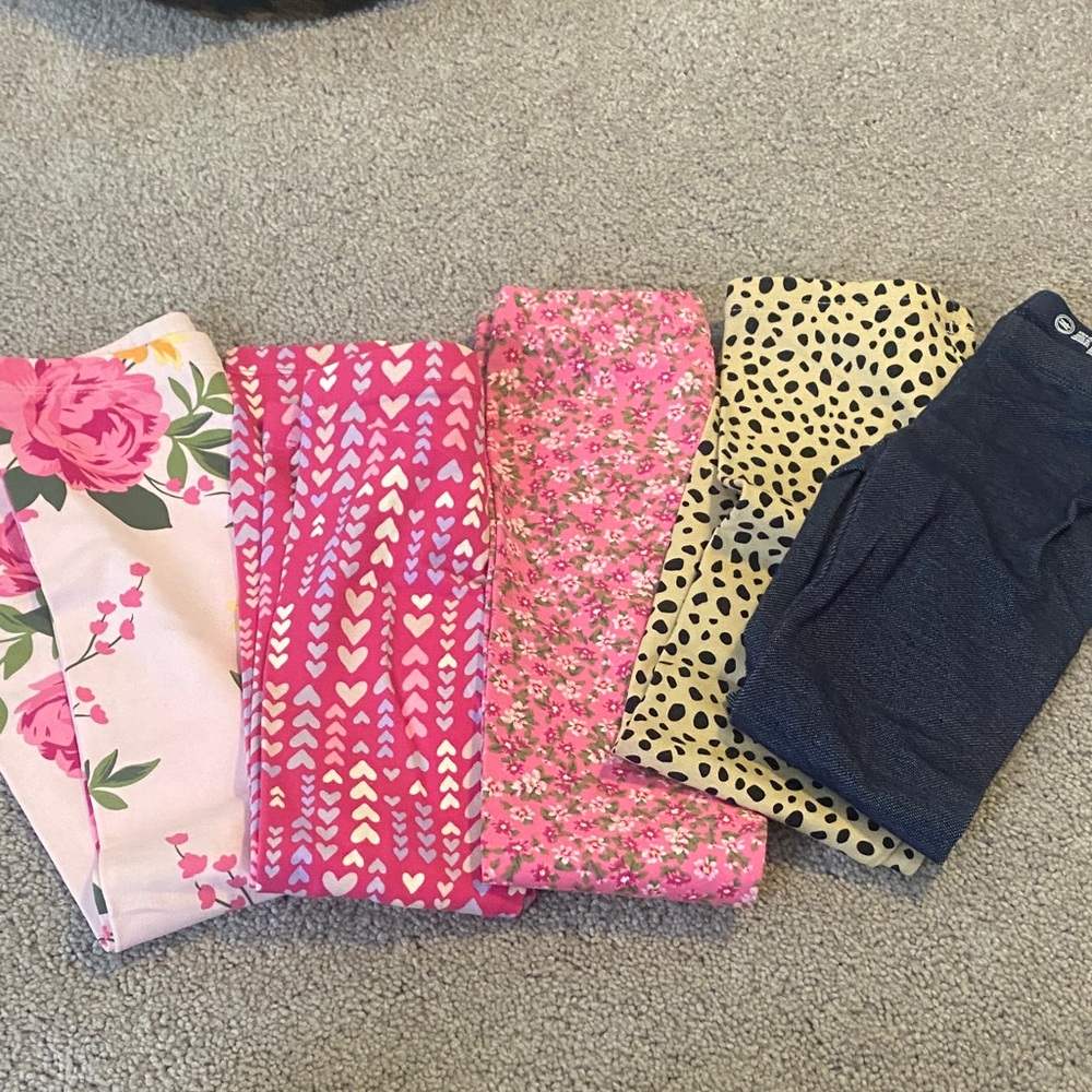 The Children's Place Kids Leggings - Pink, Black, Cream